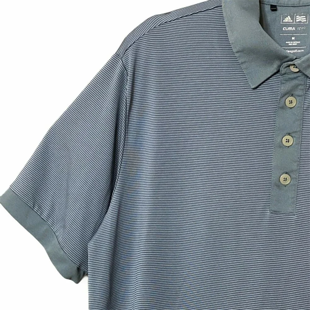 Adidas Climalite Golf Polo Shirt‎ Gray Striped MD